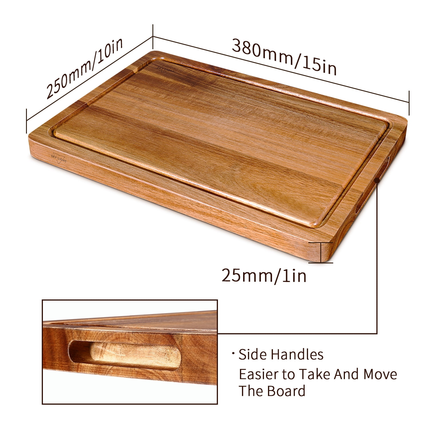 SKY LIGHT 24 Inch Extra Large Wood Cutting Board for Kitchen, Premium  Acacia Wooden Chopping Board with Juice Groove, Reversible Heavy Duty  Butcher Block Thick Cheese Charcuterie Board 