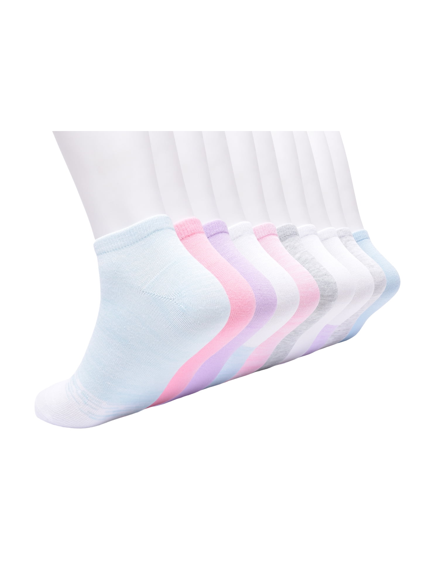 No Boundaries Womens Low-Cut Socks, 10-Pack, Sock Sizes 4-10