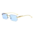 thumbnail image 1 of Gafas de sol sin montura con personalidad decorativa de guepardo, gafas de color para hombres y mujeres, gafas de sol retro de metal con cabeza de leopardo, 1 of 6