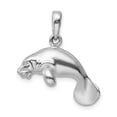 thumbnail image 3 of Auriga Fine Jewelry 925 Sterling Silver Rhodium-Plated Polished 3D Manatee Pendant for Women (L-23mm, W-20mm), 3 of 6
