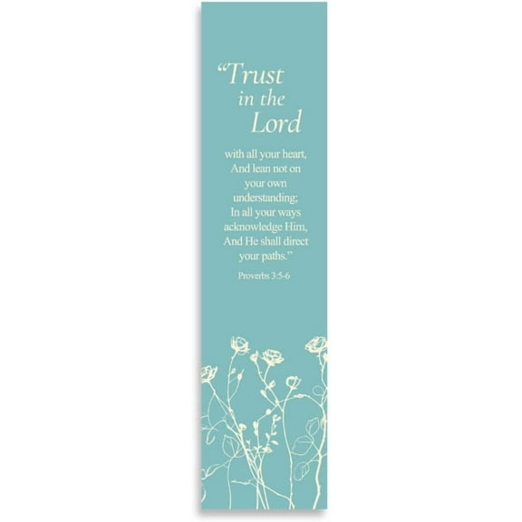 Christian Verses Bookmark | Page Marker Divider | Trust in The Lord With All Your Heart (Proverbs 3:5-6) (Pack of 8)