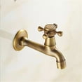 thumbnail image 1 of Grifo de agua, grifo de agua montado en la pared, grifo de agua clásico, grifo de baño con manija cruzada única, grifo de latón antiguo macizo vintage, 1 of 5