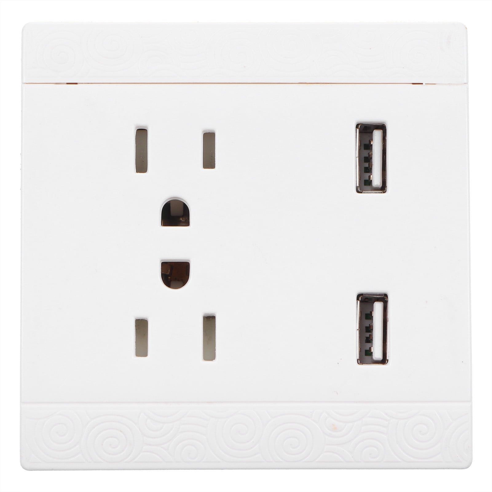 Dual?USB Wall Outlet 10A US 110/220V Electric Charging Socket for Home Office School