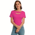 thumbnail image 7 of Women's Trendy Sexy Tee One Piece Cutout Tops Slim Fit Going Out Shirts Hot Pink, 7 of 7