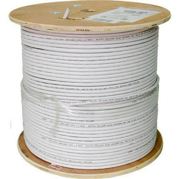 Vertical Cable 064 Series 1000ft Cat6A Solid Network Cable - White