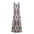 thumbnail image 4 of Sexy Dance Women Tank  Dresses Summer Sleeveless Print Maxi  Dress Summer Casual V Neck Sling  Sundress Beach Holiday Party Cami Long Dress Purple L, 4 of 6
