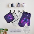 thumbnail image 5 of Mandala Flowers Purple Butterflies Apron Set with Oven Mitts Pot Holders Set of 5 Kitchen Stuff Accessories, 5 of 6