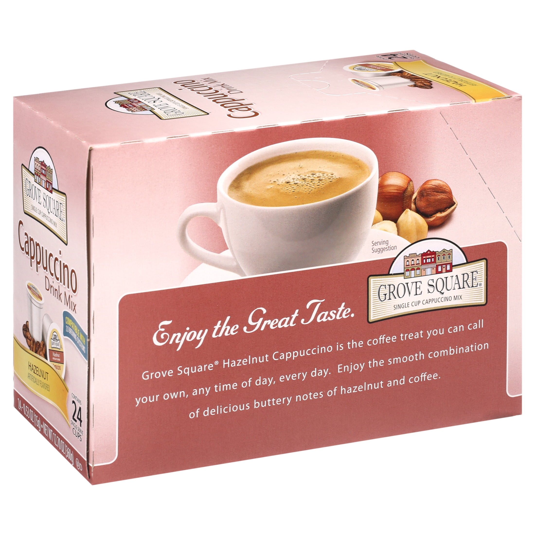 Grove Square K Cups 24 Count Hazelnut Cappuccino for Keurig Brewers Walmart