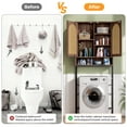 thumbnail image 6 of VEANERWOOD Rattan Over The Toilet Storage Cabinet, Bathroom Space-Saving Toilet Rack with Cupboard  Metal Stand & Adjustable Shelf,  Space Saver, 6 of 11