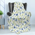 thumbnail image 4 of Green Flower Soft Flannel Fleece Blanket, Floral Pattern Abstract Rose Design Romance Valentines Day Inspired, Cozy Plush for Indoor and Outdoor Use, 60" x 80", Blue Pale Green White, by Ambesonne, 4 of 5