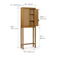 thumbnail image 6 of Teamson Home Hatteras Modern Over Toilet Storage Cabinet with Rattan Doors & Shelves, Bathroom Organizer with Solid Wood, 6 of 13