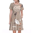 thumbnail image 1 of Balery Chicken Vestidos sueltos de manga corta para mujer, vestidos de verano 2025, vestidos casuales de corte A con vuelo., 1 of 6
