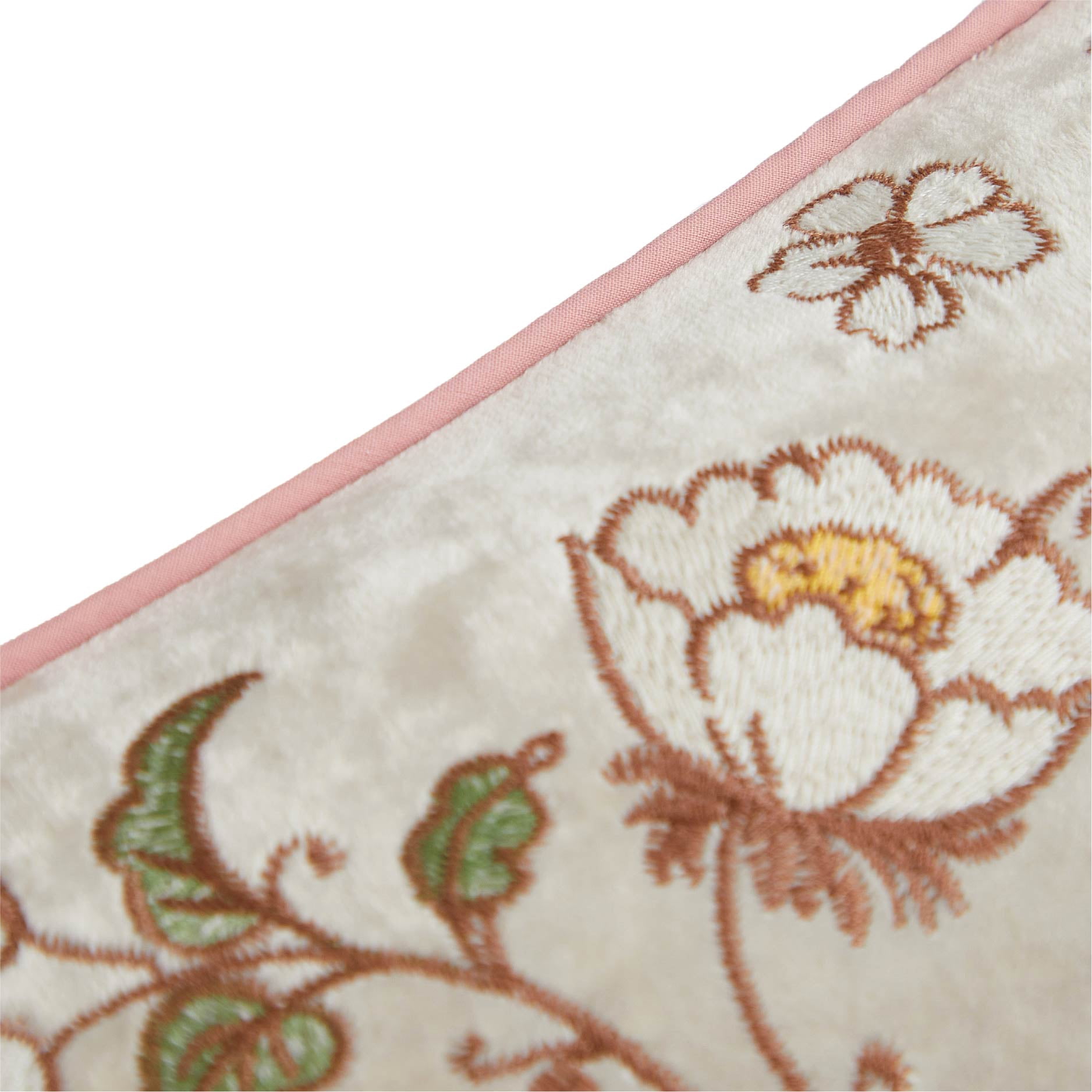 The Pioneer Woman Velvet Embroidered Floral Beige Decorative Pillow, 18" x 18"