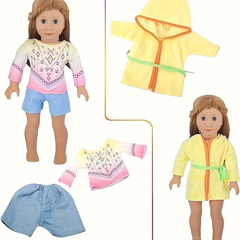 A Pckage American 18 Inch American Girl Doll Clothes Set Dress Cute Pajamas, robes, bathing suits, party dresses,out fit For Girl Dolls Gift