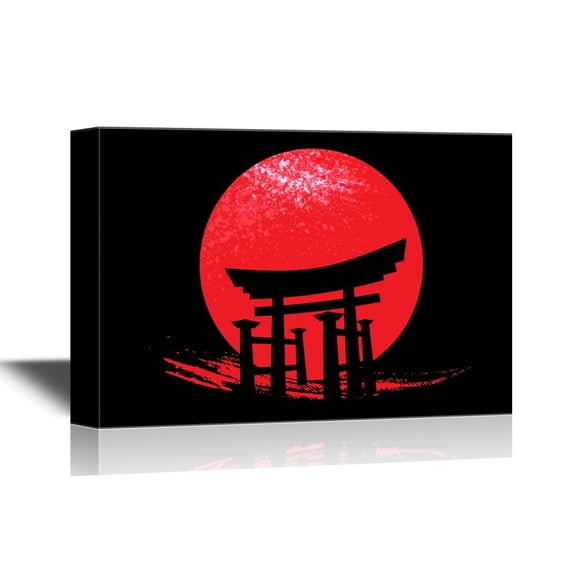 wall26 - Japanese Culture Canvas Wall Art - Torii The Traditional Japanese Gate - Gallery Wrap Modern Home Art | Ready to Hang - 32x48 inches