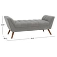 thumbnail image 3 of SAFAVIEH Couture Damian Solid Tufted Linen Contemporary Bench, Light Grey, 3 of 10
