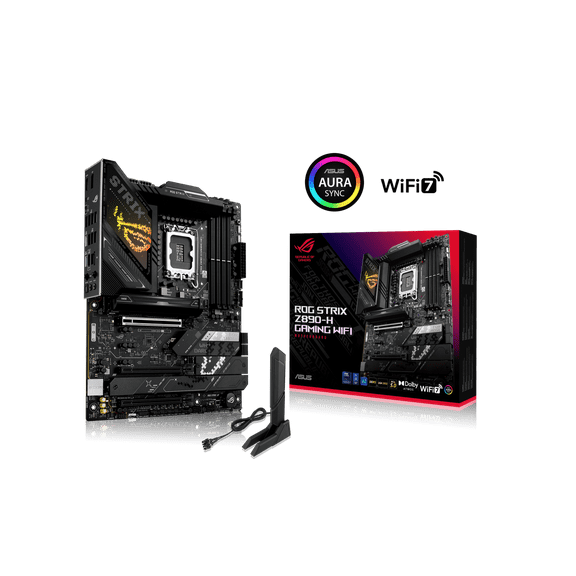 ASUS ROG STRIX Z890-H GAMING WIFI Z890 LGA 1851 ATX motherboard, Intel Core Ultra Series 2 Ready, Advanced AI PC-ready, 16 2 1 2 stages, DDR5, 5Gb LAN, WiFi 7, 4x M.2, PCIe 5.0, USB Type-C, AI OC