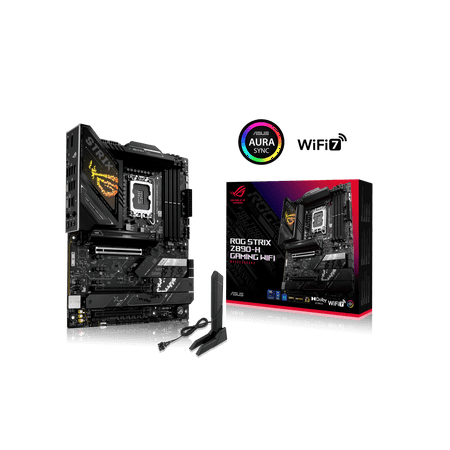 ASUS ROG STRIX Z890-H GAMING WIFI Z890 LGA 1851 ATX motherboard, Intel Core Ultra Series 2 Ready, Advanced AI PC-ready, 16+2+1+2 stages, DDR5, 5Gb LAN, WiFi 7, 4x M.2, PCIe 5.0, USB Type-C, AI OC