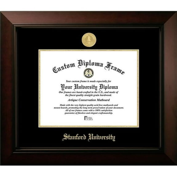 Campus Images CA932LBCGED-1185 11 x 8.5 in. Stanford Cardinals Legacy Embossed Diploma Frame, Black Cherry & Gold