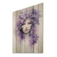thumbnail image 2 of Designart "Purple White Lilac Blossoms Fragrant Floral Whispers" Floral Print on Natural Pine Wood, 2 of 5