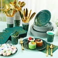 thumbnail image 4 of 560 Pcs Dark Green and Gold Party Supplies for 80 Guests Disposable Dinnerware Sets, 4 of 6