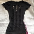 thumbnail image 4 of Active Tops Women St Women Solid Shirt Spandex Tee T Shirts Men Compression Shirts for Women Long Sleeve Womens Foil Top Dark Shirt Women Swim Tee T Neck Tops for Women Short Black M, 4 of 4