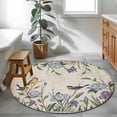 thumbnail image 3 of Round Rug 3.3Ft Washable Non-Slip, Spring Flowers Circle Area Rugs for Living Room Bedroom, Vintage Floral Leaves Birds Pastoral Botanical Indoor Floor Mats Carpet Runner for Home Decor Aesthetic, 3 of 8