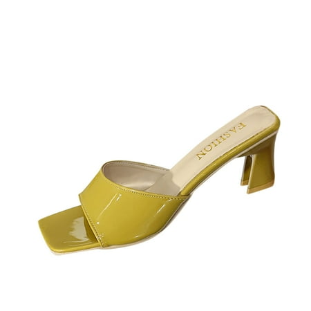 

Fashion Summer Women Sandals Medium Heel Thick Heel Open Toe Solid Color Casual Slip On Women Fuzzy Slippers Sandals Leopard Plush Olive Sandals for Women Heels Fisherman Sandals for Women Platform