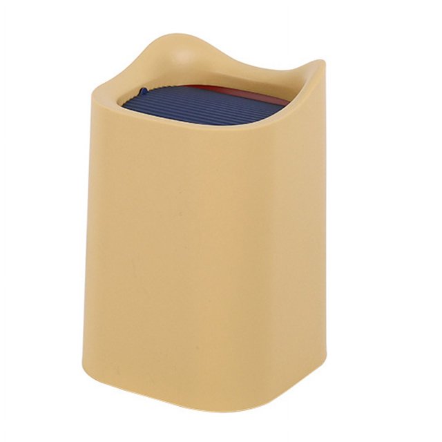 Bote de basura de escritorio con tapa abatible Control de olores Mini bote de basura moderno multifuncional amarillo