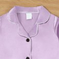 thumbnail image 5 of HFHAPW Girls Satin Long Sleeve Button-Down Pajamas Set Sleepwear Loungewear,6-7 Y, 5 of 7