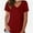 Deep Red, variant on Women's T Shirt V-Neck Short Sleeve Shirt Classic-Fit Casual Breathable Tee Summer Basic Tops