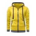 thumbnail image 3 of Xdegoge Full Zip Hooded Sweatshirts for Men Color Block Lightweight Athletic Jackets Casual Long Sleeve Activewear Gym Workout Track Tops with Pockets, 3 of 4