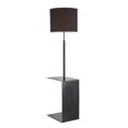thumbnail image 2 of Gamma Contemporary Floor Lamp in Black Metal and Black Linen Shade with Black Metal Side Table by LumiSource, 2 of 7