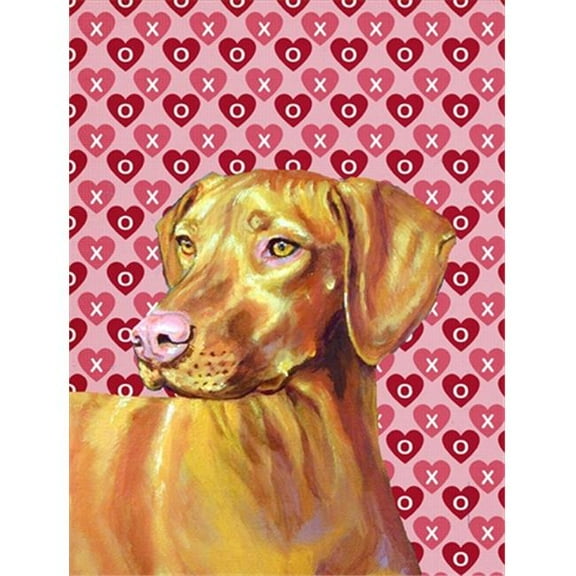 11 x 15 in. Vizsla Hearts Love And Valentines Day Portrait Flag Garden Size