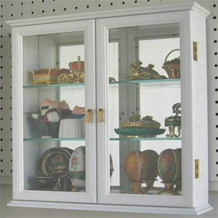 small wall mounted curio cabinet / wall display case with glass door
