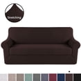 thumbnail image 1 of H.VERSAILTEX 2-Piece Jacquard Spandex XL Sofa Stretch Slipcover, Brown, 1 of 6