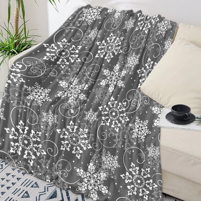 Copo de nieve de Navidad, manta roja, manta cálida portátil para camas, decoración del hogar, manta para sofá
