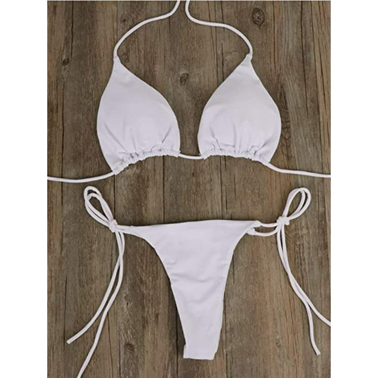  ZEFOTIM Push Up Bikini,Women Padded Bra G-String Thong Bikini  Swimwear Two Pieces Swimsuit Swimwear White : Clothing, Shoes & Jewelry