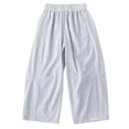thumbnail image 4 of SGFCWSX Girls Wide Leg Pants Elastic Waist Loose Fit Casual Pants with Pockets Lightweight Summer Trousers for Kids Gray Size 5 Years, 4 of 5
