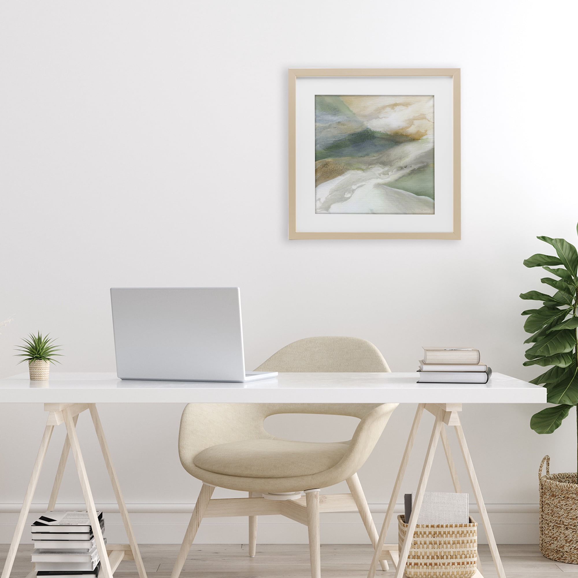 Stupell Industries Serene Mist Over Rolling Fields Birch Framed Print Under Glass, design by Carol Robinson