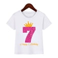thumbnail image 3 of Camiseta de algodón estampada con número de cumpleaños de corona, regalo de cumpleaños para niños, camiseta para niña, camiseta divertida y linda para bebé, ropa para niños, 3 of 5