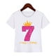 thumbnail image 3 of Camiseta de algodón estampada con número de cumpleaños de corona, regalo de cumpleaños para niños, camiseta para niña, camiseta divertida y linda para bebé, ropa para niños, 3 of 5