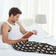 thumbnail image 5 of Balery Snowflake Cream Hot Cocoa Pantalones de pijama para hombre, pijama ultraligero, pantalón de descanso-3X-Large, 5 of 6
