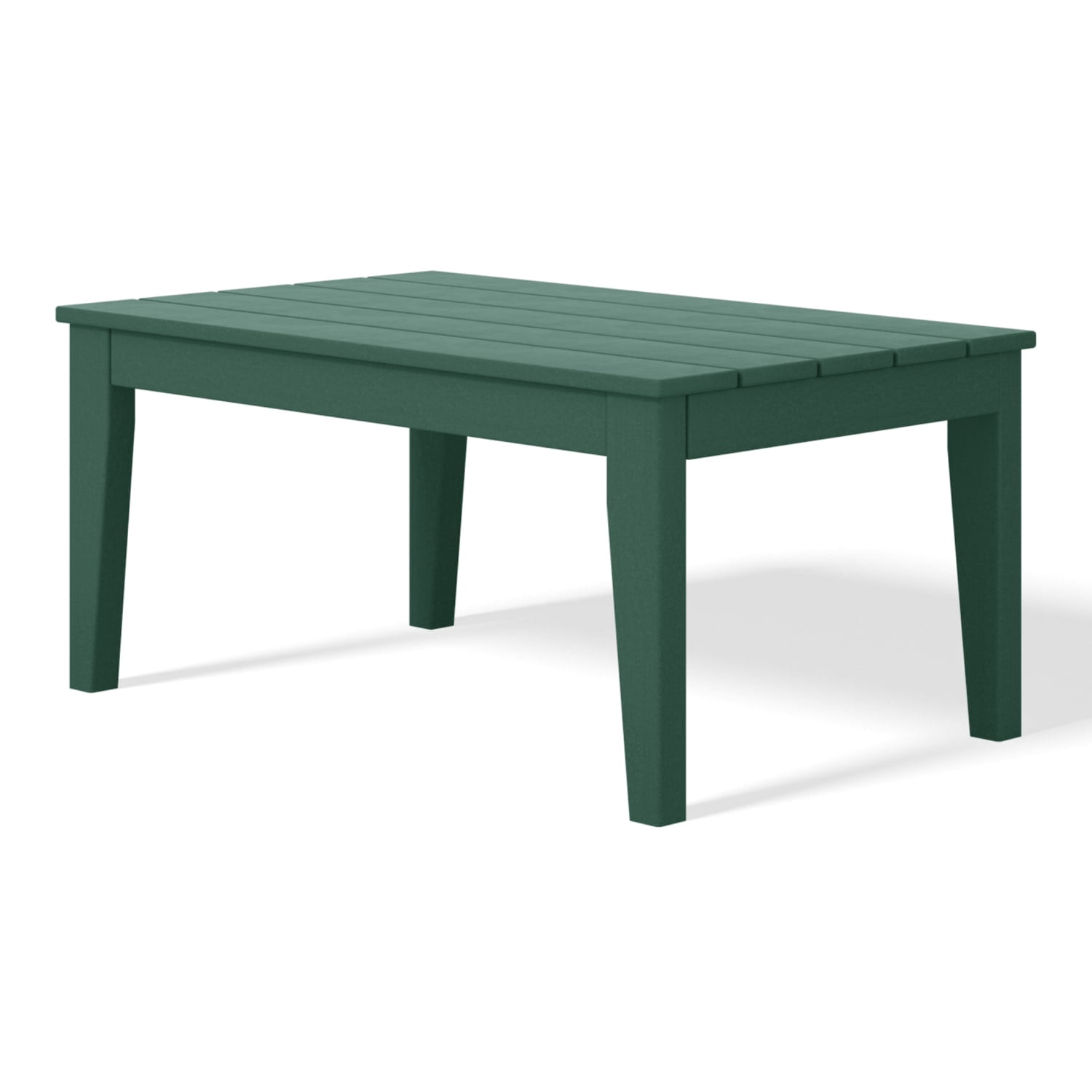 WestinTrends Malibu Low Outdoor HDPE Patio Rectangle Coffee Table, Dark Green