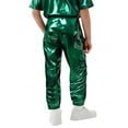 thumbnail image 4 of HaiMao Kids Girls Sparkle Metallic Hip Hop Street Dance Harem Pants Clearance Yoga Sweatpants Trousers Performance Costume Green 9 Years, 4 of 5