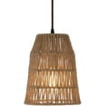 thumbnail image 5 of Mark&Day Chandelier Pendant Lights, Mercer Woven Rattan Global Eclectic Tan Ceiling Light Fixture for Kitchen Island, Foyer, Dining Room, Bedroom and Living Room (11" H x 9" W x 9" D), 5 of 6