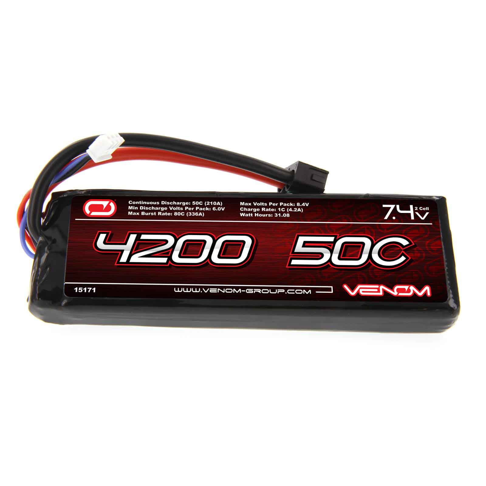 Traxxas Funny Car 50C 2S 4200mAh 7.4V RC LiPo Battery by Venom