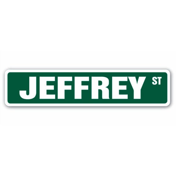 JEFFREY Street Sign Childrens Name Room Sign | Indoor/Outdoor |  18" Wide