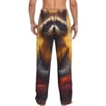 thumbnail image 7 of Salouo Sunset Flower Meditating Raccoon Print Pajama Pants for Men, Lounge Pants Elastic Waistband Casual Men's sleepwear Loungewear Sleep Pajama Pant -XX-Large, 7 of 7