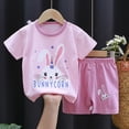thumbnail image 4 of mgoYE Toddler Outfits for Girls Toddler Boys Summer Clothes Cotton Short Sleeve Dinosaur T-Shirt + Shorts Set 2Pcs|Pink 2-3 Years, 4 of 4